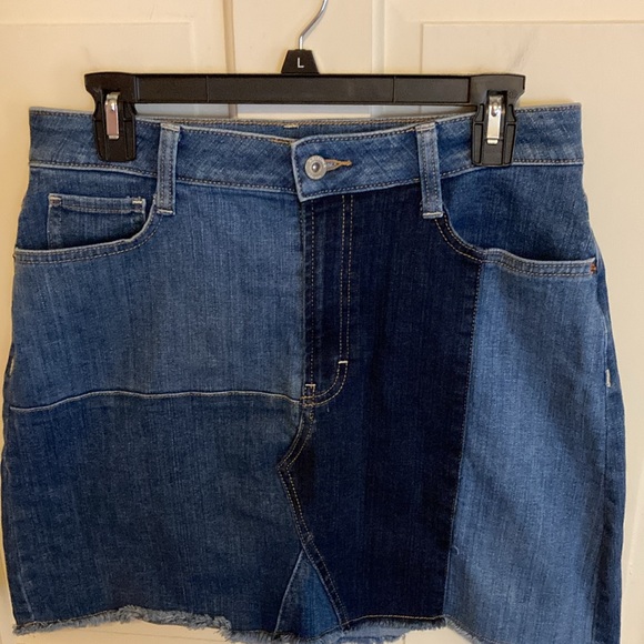 Arizona Jeans Denim Mini Skirt Patchwork Color Block Size 13 - Picture 7 of 8